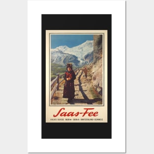 Saas Fee, Valais, Ski Poster Posters and Art